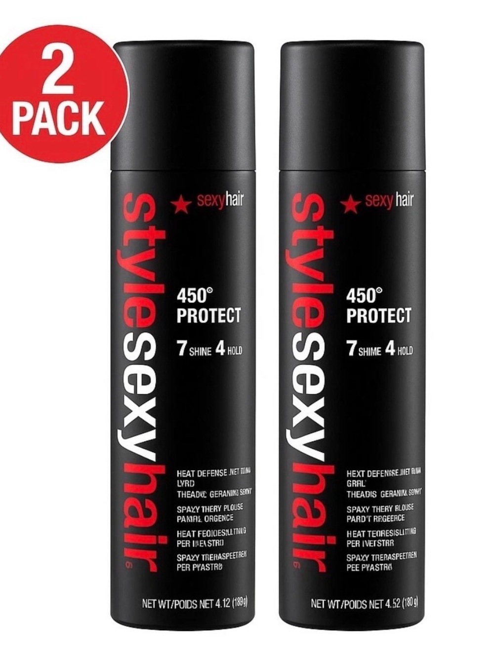 {Set of 2} STYLE SEXY HAIR 450° Protect Heat Defense Spray 4.1 oz ~ New